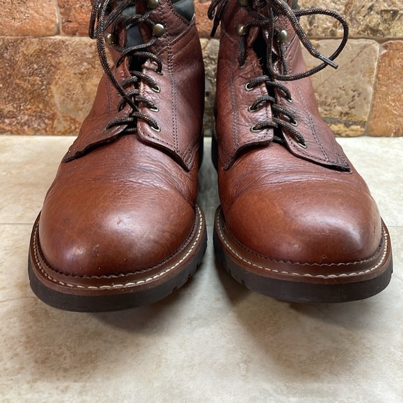 Genuine Leather Men’s Boots Lace Up Gumlite Vibram Made In USA Brown 10M - Picture 5 of 16